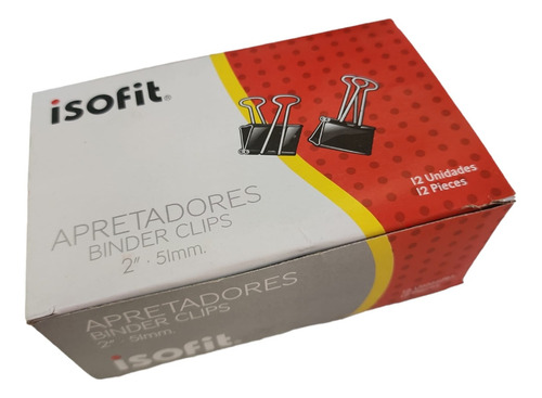 Caja De 12 Unidades De Apretador Doble Clip De 51mm Isofit