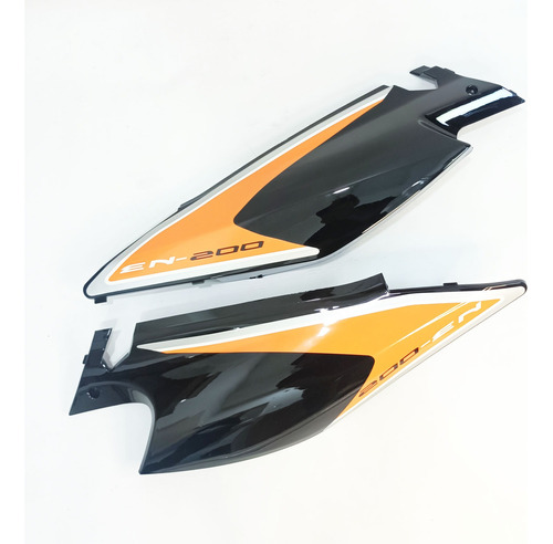 Tapas Laterales Para Moto Tx200 Negro Con Naranja