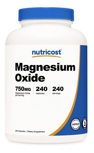 Original Nutricost Oxido De Magnesio 750mg 240 Cap 420 Mg