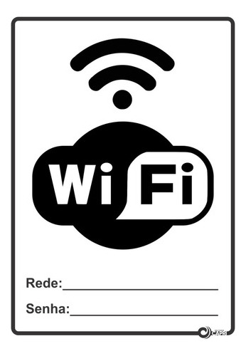 Kit 5 Placas Adesivas Wifi Rede Senha Café Restaurante
