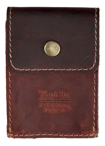 Monedero Para Cinturon Thot Ra Rustico De Piel Cuero P-171 Color Shedron Diseño De La Tela Lisa