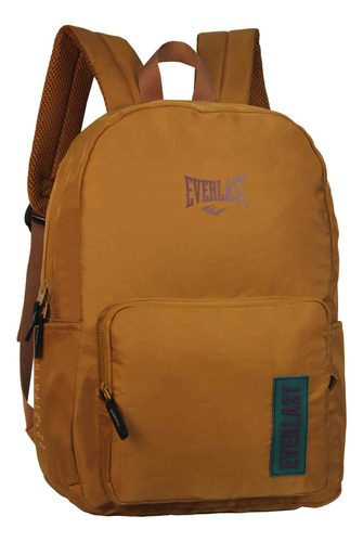 Mochila Unisex Urbana Nylon Everlast Color 17 Pulgadas 27682 Color Dorado Oscuro Diseño De La Tela Liso