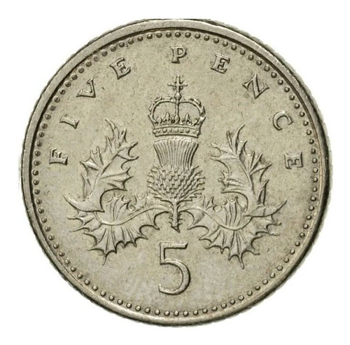 Moneda Reino Unido 5 Peniques 1992