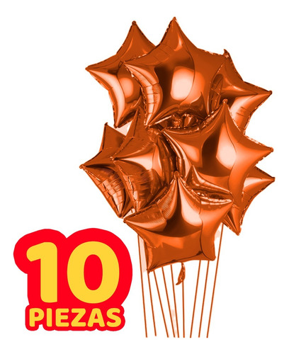 10 Globos Metálicos Estrella 45 Cm Lisos Colores Económicos