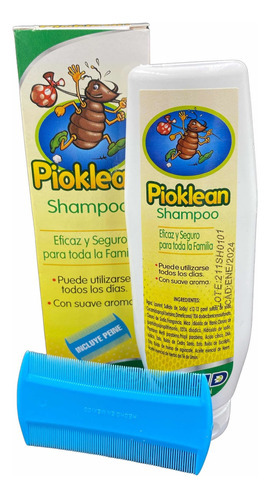  Pioklean Shampoo Para Piojos Y Liendres Con Peine 150 Ml