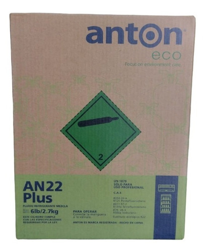 Anton Refrigerante An22 Reemplazo R22 X 2.8kg 