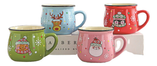 4 Piezas Taza De Cerámica Regalo De Papá Noel