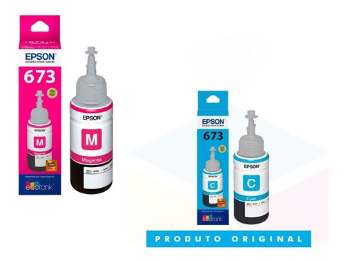 Tinta Epson Original L1800 L805 L1300 L850 Ciano + Magenta