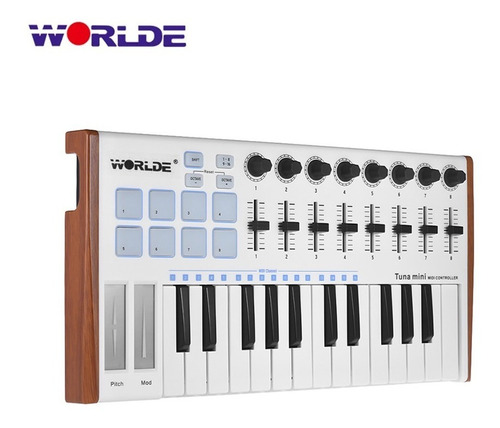 Teclado Midi Worlde Atún Pequeño Portátil Con Usb  Ultra