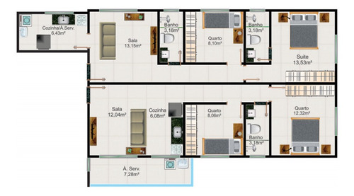 Imagem 3 de 9 de Cobertura Com 3 Quartos, Suite E 3 Vagas De Garagem Sobre Pilotis - 25014