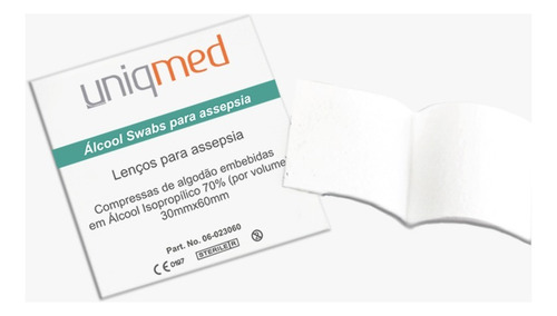 Álcool Swab 70% Saches Lenços Umedecidos 100un - Uniqmed