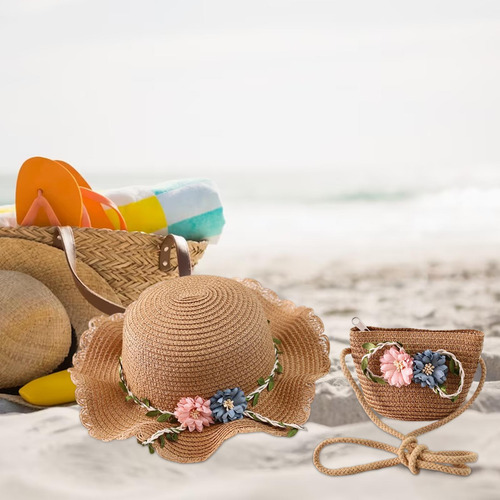 Sombrero De Sol Para Niños, Gorro De Playa, Bolso De Mano