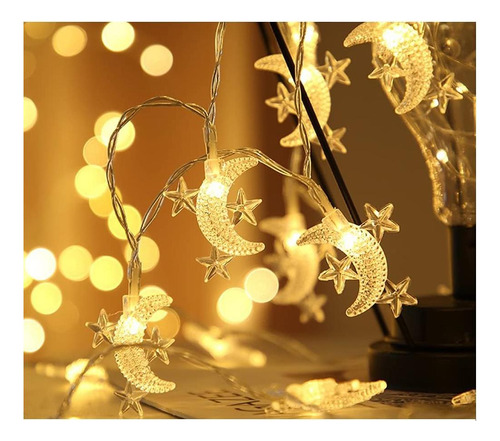 Fielegen 40 Luces De Cuerda De Luna Led Operadas Con La Bate