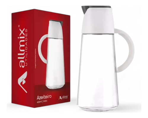 Galheteiro De Vidro Para Azeite Vinagre Tampa Automática