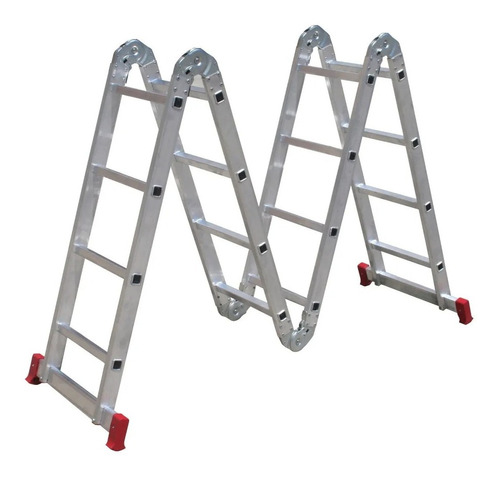 Escada Multifuncional 4x4 Em Alumínio 16 Degraus 13 Posições