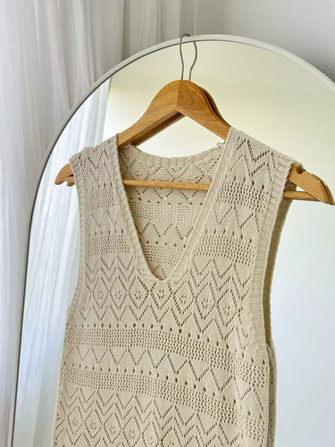 Vestido Tejido Hilo Básico Mujer Playa Día Tarde Verano