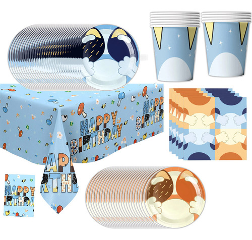 Decoración De Fiesta Azul Con Diseño De Perro Azul Para Feli