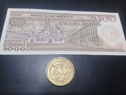 Billete Y Moneda 1000 Pesos Juana De Asbaje (Usado)