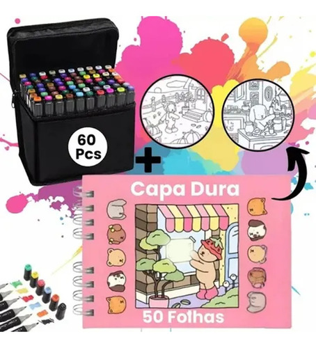 Kit De Libros Para Colorear Con Lápiz Táctil De 60 Colores