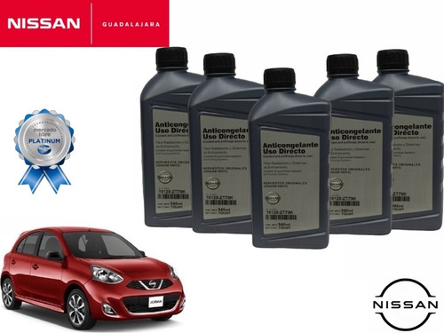 5 Litros De Anticongelante Original Nissan March 2014-2020