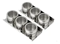 Comprar Set 6 Pimentero Salero Especieros Condimentero Acero + Base