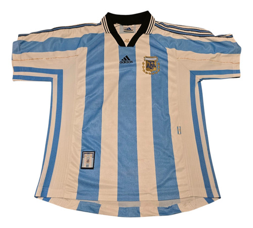 Camiseta Seleccion Argentina Titular 1998 Original. Talle L (Usado)