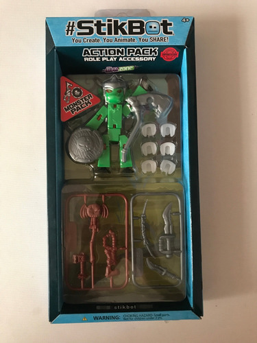 Stikbot Verde Action Monster Pack Role Play Zing Stopmotion (Usado)