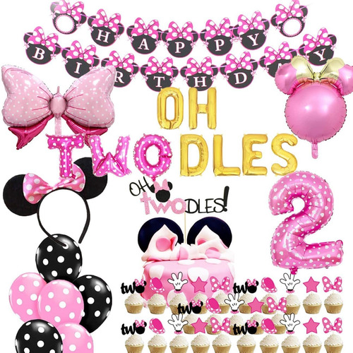 Oh Twodles Globos Minnie Mouse Torta Sedo Cumpleaños A...