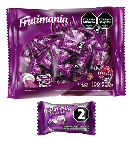 Caramelos Masticables Frutimania Sabor Uva 500gr