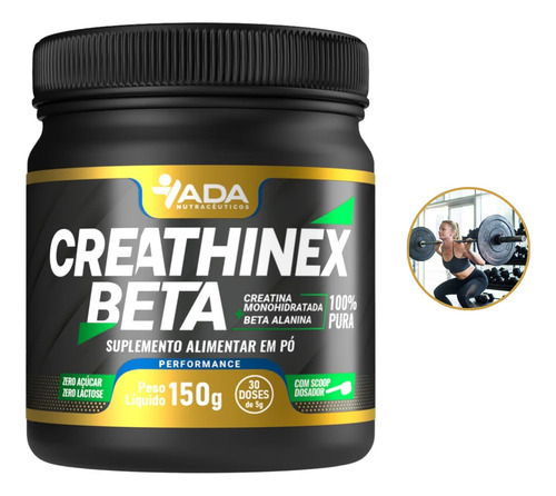 Creathinex Beta Pó 150g Creatina + Alanina Pote Pré Treino Sabor Sem Sabor