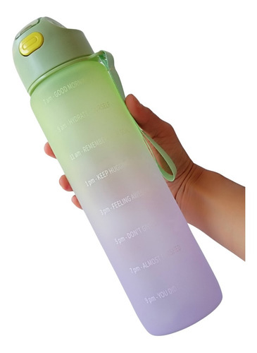 Botella Agua 1 Litro Con Pitillo Silicona Y Correa
