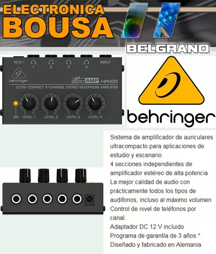 Amplificador Para Audifonos Behringer Ha400