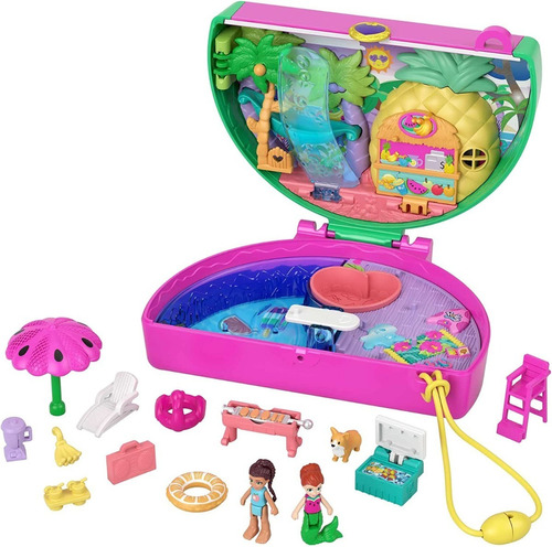 Muñeca Polly Pocket Watermelon Pool Party Compact Playset