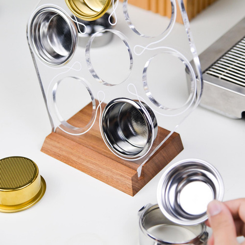 7 Agujeros Coffee Powder Bowl Storage Rack Coffee Utensil