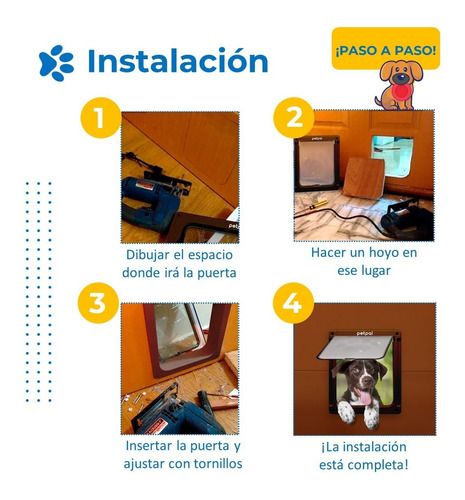 Imagen 5 de 10 de Puerta Abatible Para Perro Gato Mascota Petpal Tamaño Grande