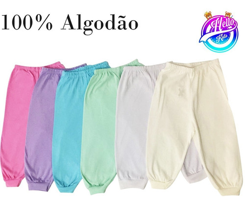 Calça Mijão Culote Bebê Infantil (100%algodão) Atacado P-m-g