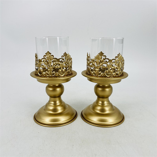 2x Candelabro Cónico Candelabro Decorativo De Hierro