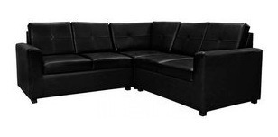 Dmuebles Seccional Rizzoli Ultracuero Negro + Envio Gratis