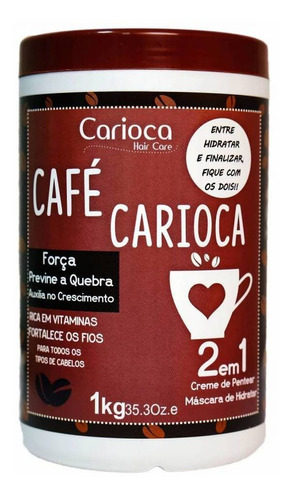 Creme De Pentear + Máscara De Hidratação 2x1 Café Carioca 1k