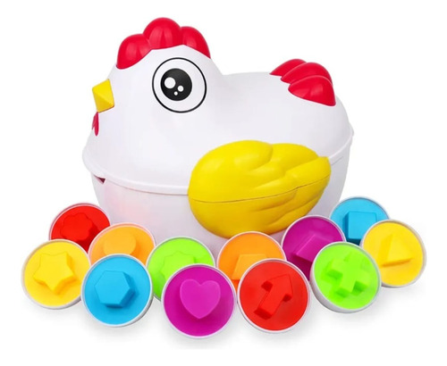 Juego Didáctico Gallina + Huevos De Encaje Montessori 12 Und