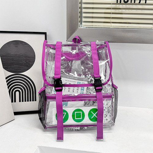 Minidi Mz02-3 Moda Mochila Transparente Personalizada Transparente Escolar Juvenil Viaje Impermeable Bolsa