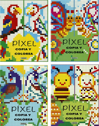 Pixel, Copia Y Colorea (4 Titulos