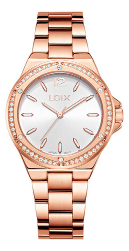 Reloj Loix Mujer L1258-2 Oro Rosa Con Tablero Plateado