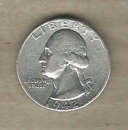 Hermoso Quarter: 25 Cents Estados Unidos 1942 Plata Vf C904