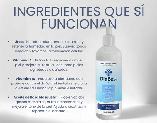 Crema Diabest / Urea + Vit A Y E Piel Delicada & Diabetes