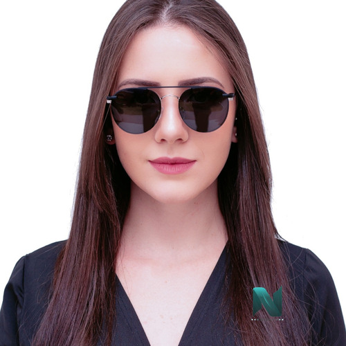 Armação E Óculos Solar P/ Grau Oval Clipon Feminino Mascuino Cor Dourado Claro