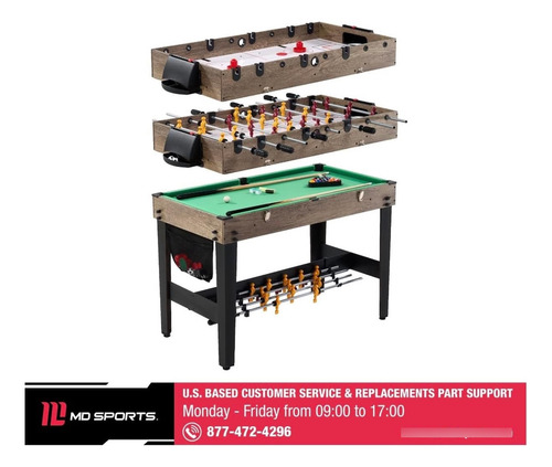 Mesa De Billar Multijuegos 2 En 1 Futbolito Accesorios Works