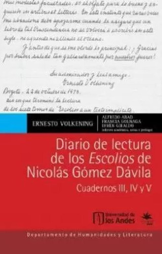 Libro Diario De Lectura De Los Escolios De Nicolás Gómez Dá
