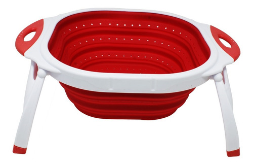 Escurridor Colador De Cocina Plegable Silicon Sin Bpa Rojo