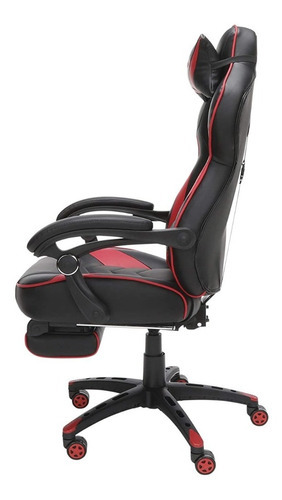 Silla Gamer Reclinable De Cuero Con Reposapiés Respawn Color Black/Red